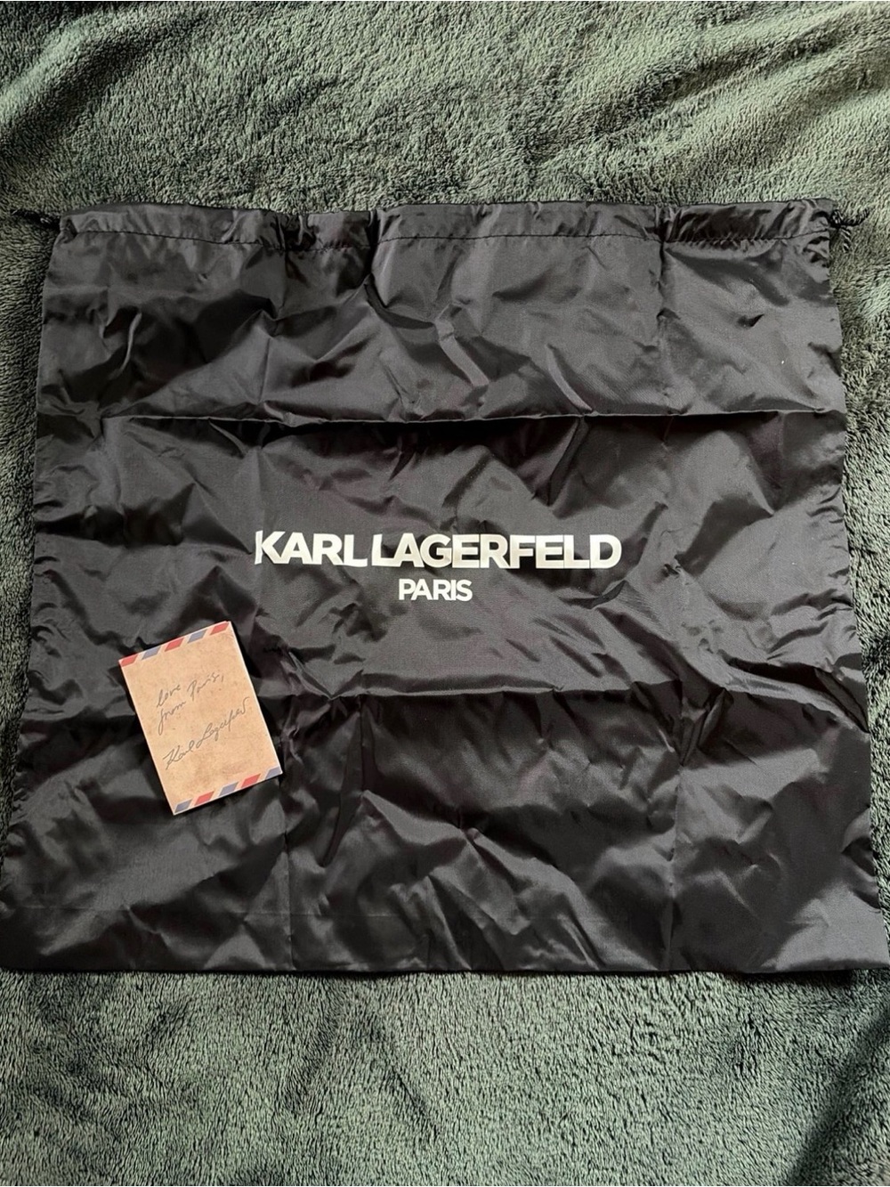 Karl Lagerfeld Black Leather Bucket Bag with Logo Charms - Picture 8 of 9